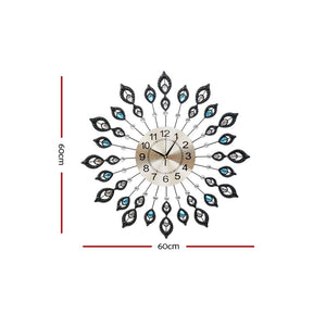 Artiss Wall Clock Large 3D Modern Crystal Luxury Silent Round Home Decor - Size