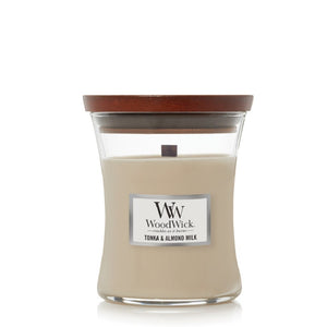 WoodWick Candle Medium 275g - Tonka & Almond Milk - ZOES Kitchen