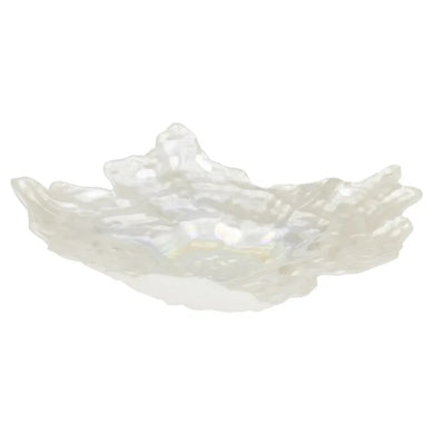 Coast to Coast Ostrea Glass Plate 36x45x10cm - White Lustre