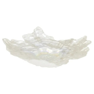 Coast to Coast Ostrea Glass Plate 36x45x10cm - White Lustre