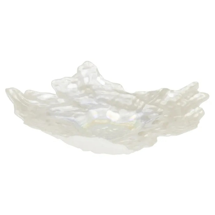 Coast to Coast Ostrea Glass Plate 36x45x10cm - White Lustre