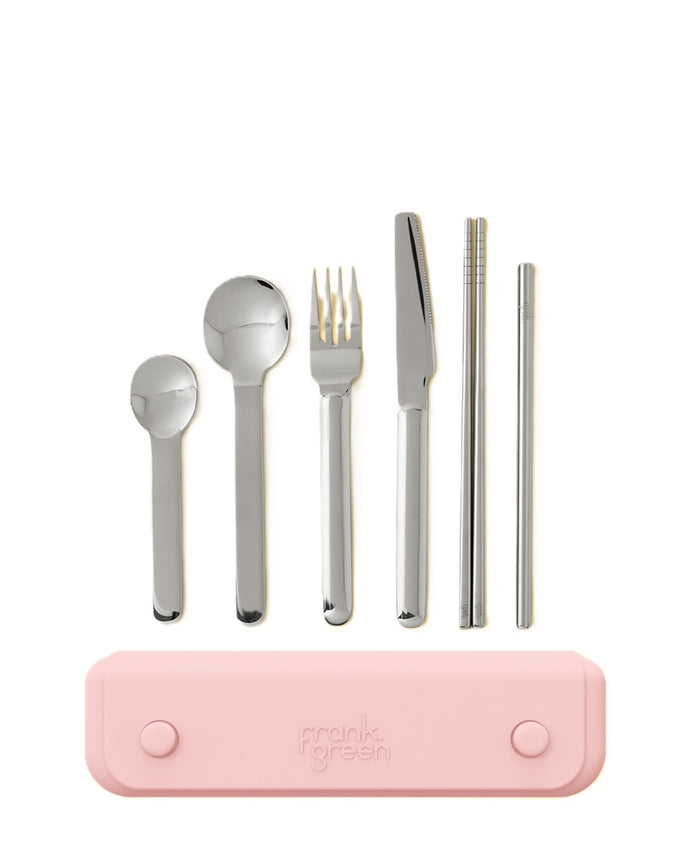 Frank Green Stainless Steel cutlery with Silicone pouch Blushed