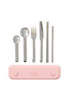 Frank Green Stainless Steel cutlery with Silicone pouch Blushed