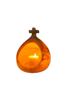 Stacey K Cave Chapel Lumiere - Creme Onyx with Crucifix
