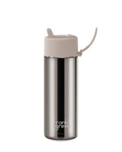 Load image into Gallery viewer, Frank Green Ceramic 20oz Straw Bottle with Flip Straw Lid - Chrome Moon Dust