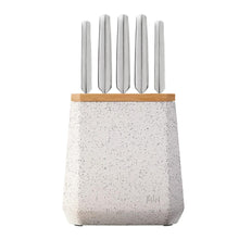 Load image into Gallery viewer, Furi Stone Black and White Terazzo Knife Block Set - 6 Piece (18+ PROOF OF AGE REQUIRED)
