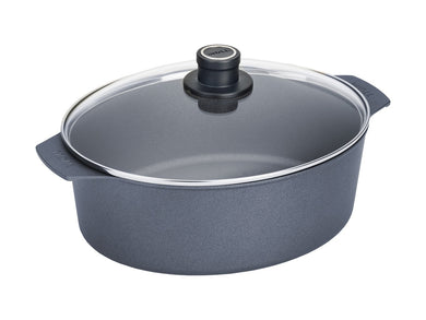 Woll Diamond Lite Fix Handle Induction Oval Roast with Lid Gift Boxed - 31x26cm 6L