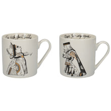 Load image into Gallery viewer, Mikasa x V&amp;A Alice in Wonderland Set of 2 Mugs His &amp; Hers 350ml - Gift Boxed