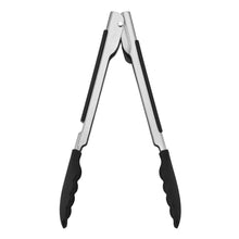 Load image into Gallery viewer, KitchenAid Silicone Tipped Side Locking Tongs - Onyx Black - 23cm