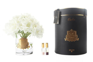 Cote Noire Grand Bouquet Clear Vase - White Roses