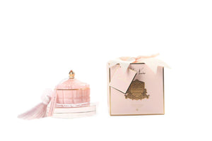 Cote Noire Pink & Gold Art Deco Candle - Pink Champagne
