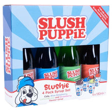 Load image into Gallery viewer, Slush Puppie - 4 Pack Syrups - Blue Raspberry, Strawberry, Cola, Lemon/Lime 180ml