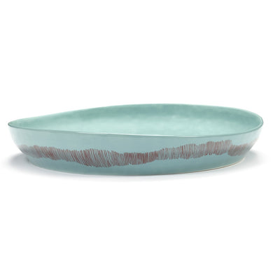Ottolenghi Serving Bowl M Azure with Red Stripes - Feast