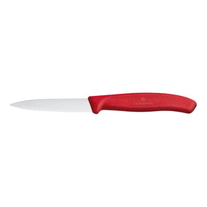 Victorinox Paring Knife Pointed Tip Wavy 8cm - Red - ZOES Kitchen