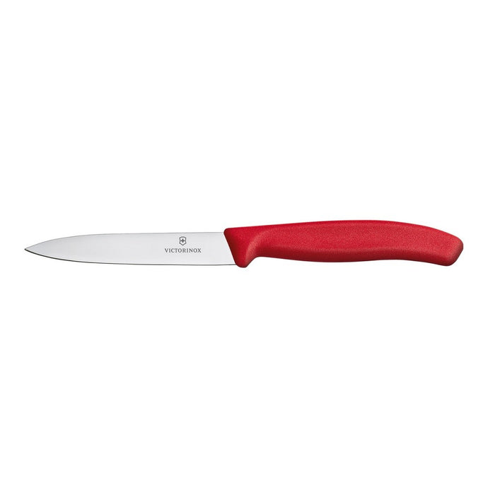 Victorinox Paring Knife Pointed Tip Straight 10cm - Red - ZOES Kitchen