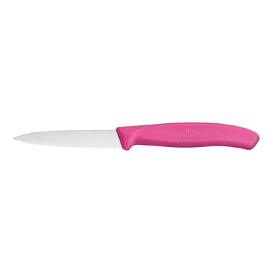 Victorinox Paring Knife Pointed Tip Wavy 8cm - Pink - ZOES Kitchen