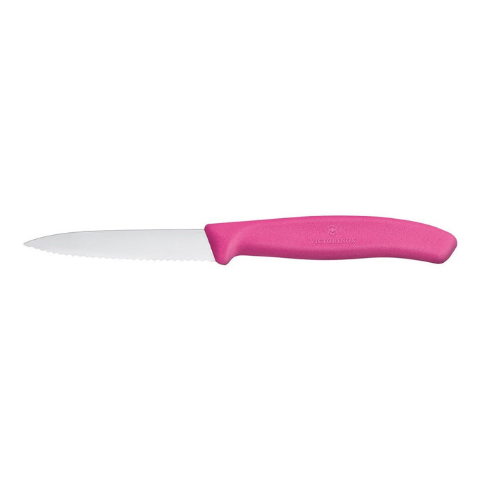 Victorinox Paring Knife Pointed Tip Wavy 8cm - Pink - ZOES Kitchen