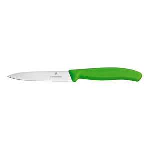 Victorinox Paring Knife Pointed Tip Straight 10cm - Green - ZOES Kitchen