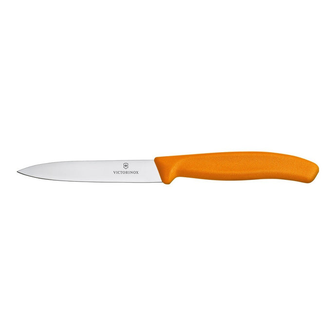 Victorinox Paring Knife Pointed Tip Straight 10cm - Orange - ZOES Kitchen
