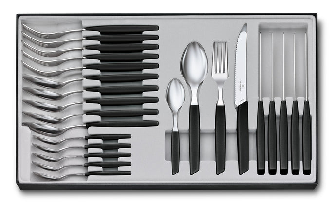 Victorinox Swiss Modern Table Set 24 Piece - Black