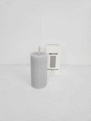 Gabel & Teller Ribbed Column Pillar Candle 10x5cm - Lunar Grey - ZOES Kitchen