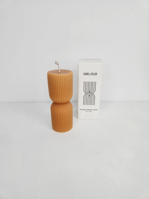 Gabel & Teller Hourglass Ribbed Candle 14x5cm - Almond - ZOES Kitchen