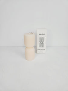 Gabel & Teller Hourglass Ribbed Candle 14x5cm - Nude - ZOES Kitchen