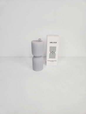 Gabel & Teller Hourglass Ribbed Candle 14x5cm - Lunar Grey - ZOES Kitchen