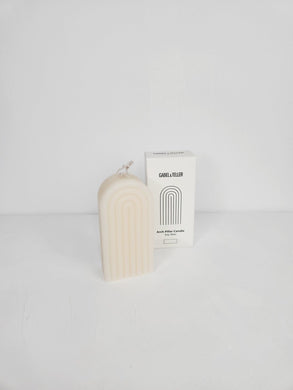 Gabel & Teller Arched Pillar Candle 12x6cm - Nude - ZOES Kitchen