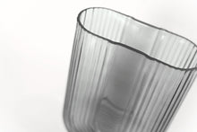 Load image into Gallery viewer, Gabel &amp; Teller Glass U - Shaped Ribbed Vase 23x16.5cm - Midnight Grey - ZOES Kitchen