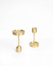 Load image into Gallery viewer, Gabel &amp; Teller Brass Reversible Candle Holder 6x11.5cm - Satin Gold - ZOES Kitchen