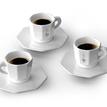 Load image into Gallery viewer, Bialetti White Octagonal Coffee Cups with Saucer - Set of 4