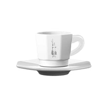 Load image into Gallery viewer, Bialetti White Octagonal Coffee Cups with Saucer - Set of 4