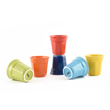 Load image into Gallery viewer, Bialetti Bicchierini Octagonal Multi-Coloured Coffee Cups - Set of 6
