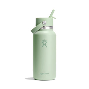 Hydro Flask Hydration Bottle Wide Mouth With Flex Straw Cap 32oz/946ml - Aloe