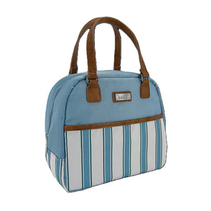 Sachi Style 237 Insulated Cali Lunch Bag Patterned - Hazy Blue Stripes