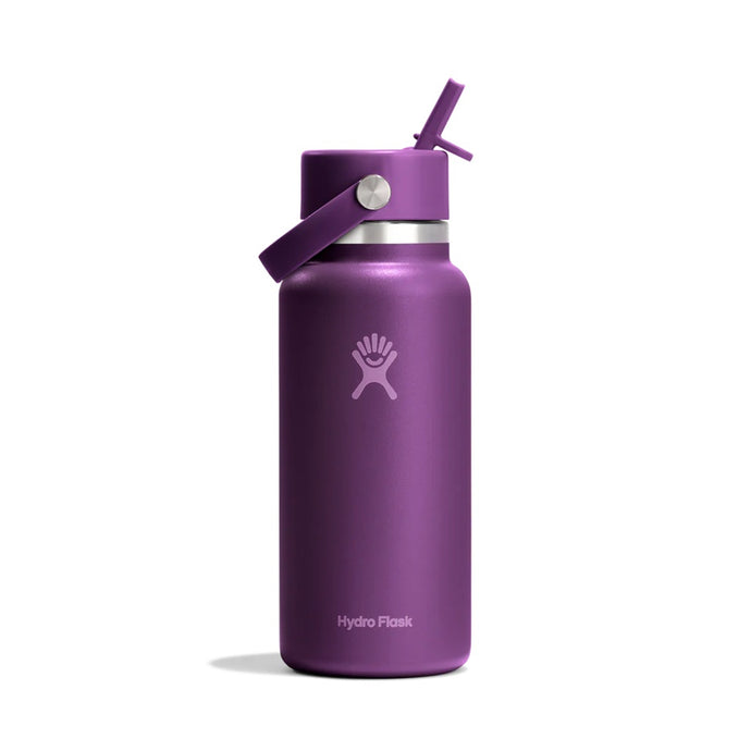 Hydro Flask Hydration Bottle Wide Mouth With Flex Straw Cap 32oz/946ml - Beach plum Purple