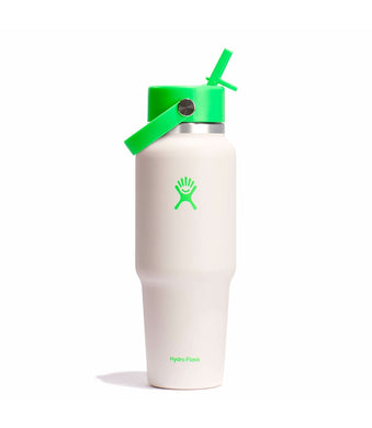 Hydro Flask Travel Bottle With Flex Straw Cap 32oz - Ivory Neon Green