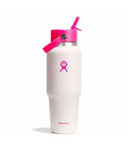 Hydro Flask Travel Bottle With Flex Straw Cap 32oz - Ivory Neon Pink
