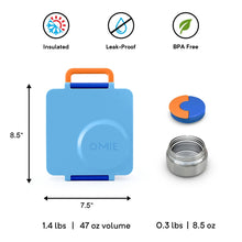 Load image into Gallery viewer, Omiebox Bento Box Hot &amp; Cold - Blue Sky - ZOES Kitchen