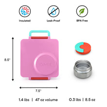 Load image into Gallery viewer, Omiebox Bento Box Hot &amp; Cold - Pink Berry - ZOES Kitchen