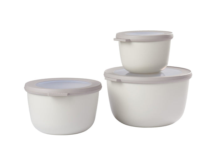 Mepal Cirqular Round 3PC Set - Nordic White (500ml+1L+2L) - ZOES Kitchen