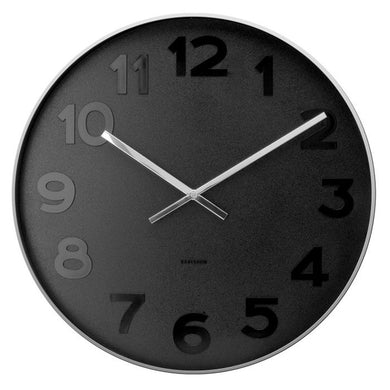 Karlsson Mr Black Wall Clock Black 51x51x7cm - ZOES Kitchen