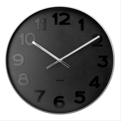 Karlsson Mr Black Wall Clock Black 38x38x6cm - ZOES Kitchen