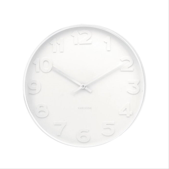 Karlsson Mr White Wall Clock White 51x51x7cm - ZOES Kitchen
