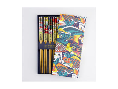 Tokyo Design Chopstick Giftset Lucky & Koinobori - 5 Pairs