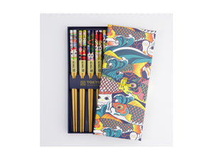 Tokyo Design Chopstick Giftset Lucky & Koinobori - 5 Pairs