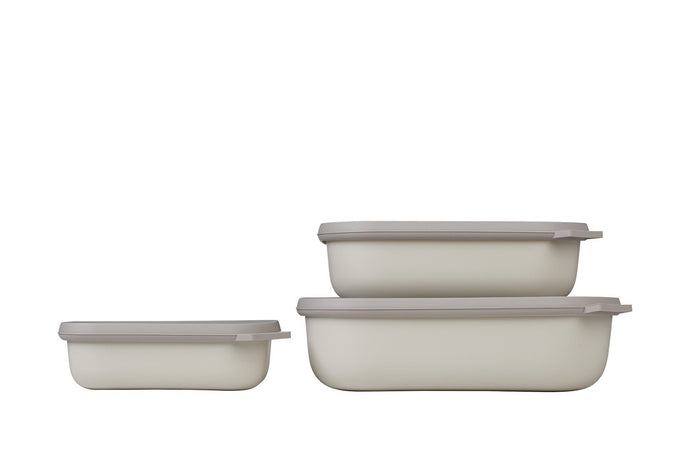 Mepal Cirqular Rectangle 3PC Set -Nordic White (500ml+1L+2L) - ZOES Kitchen