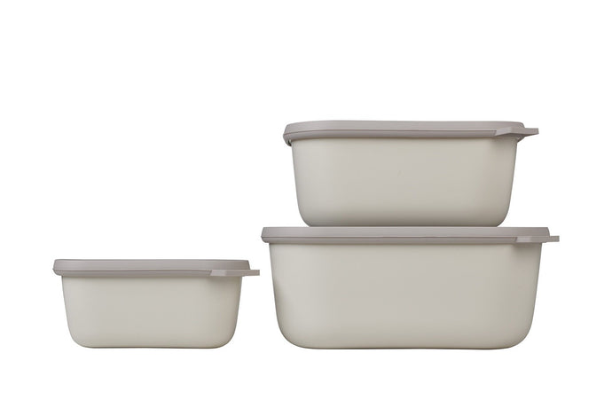 Mepal Cirqular Rectangle 3PC Set -Nordic White (750ml+1.5L+3L) - ZOES Kitchen