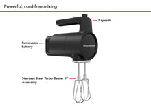 Load image into Gallery viewer, KitchenAid GO CORDLESS Hand Mixer Matte Black Without Battery
